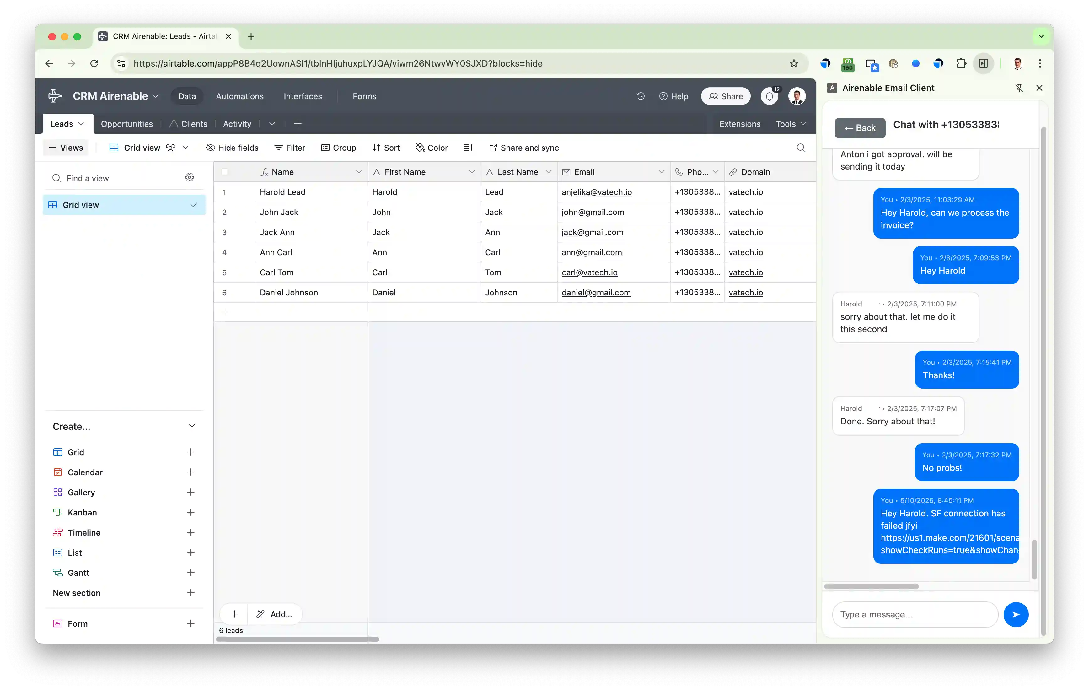 Airenable Dashboard Preview